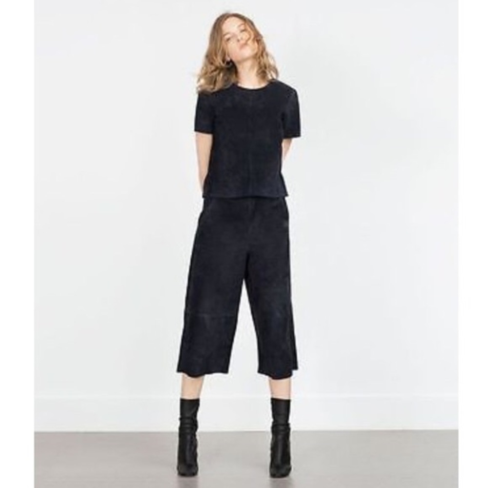 ZARA blue suede set